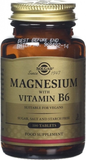 SOLGAR MAGNESIUM WITH B6 TABS 100S