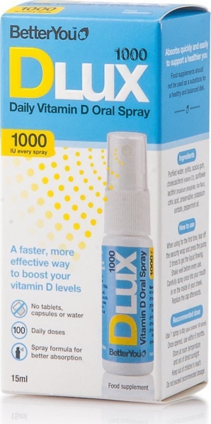 BETTER YOU DLUX 1000 DAILY VITAMIN D ORAL SPRAY 15ML 